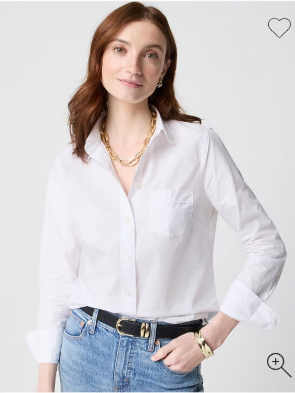 J. Crew Factory Fitted Button-Down Shirt White S - Picture 2 of 10